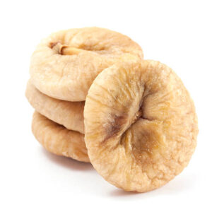 Dry figs on white background